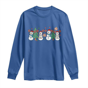 Funny Christmas Cheer Gift Long Sleeve Shirt Santa Snowman Cheerleaders TS12 Royal Blue Print Your Wear