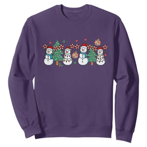 Funny Christmas Cheer Gift Sweatshirt Santa Snowman Cheerleaders TS12 Purple Print Your Wear