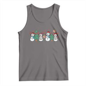 Funny Christmas Cheer Gift Tank Top Santa Snowman Cheerleaders TS12 Deep Heather Print Your Wear