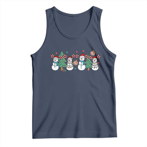 Funny Christmas Cheer Gift Tank Top Santa Snowman Cheerleaders TS12 Navy Print Your Wear