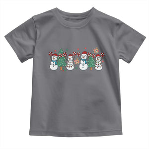 Funny Christmas Cheer Gift Toddler T Shirt Santa Snowman Cheerleaders TS12 Charcoal Print Your Wear