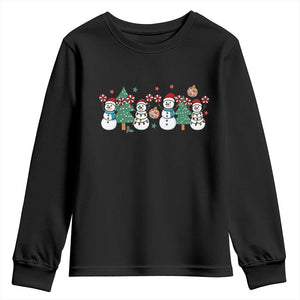 Funny Christmas Cheer Gift Youth Sweatshirt Santa Snowman Cheerleaders TS12 Black Print Your Wear