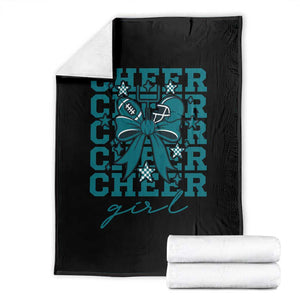 Cheer Girl Football Team Spirit Throw Blanket Cheerleading Gift TS12 Black Print Your Wear