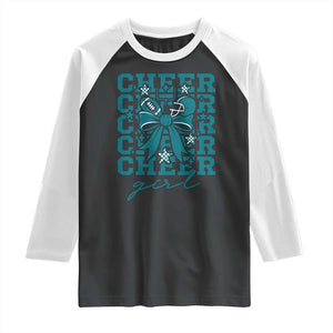 Cheer Girl Football Team Spirit Raglan Shirt Cheerleading Gift TS12 Black White Print Your Wear