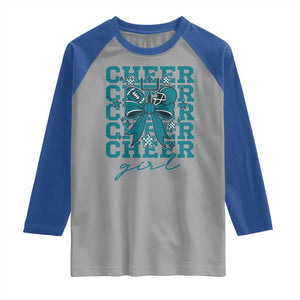 Cheer Girl Football Team Spirit Raglan Shirt Cheerleading Gift TS12 Sport Gray Royal Print Your Wear