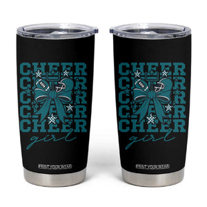 Cheer Girl Football Team Spirit Tumbler Cup Cheerleading Gift TS12 Black Print Your Wear