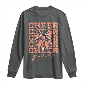 Cheer Girl Football Team Spirit Long Sleeve Shirt Gift For Cheerleader TS12 Dark Heather Print Your Wear
