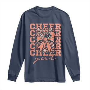 Cheer Girl Football Team Spirit Long Sleeve Shirt Gift For Cheerleader TS12 Navy Print Your Wear