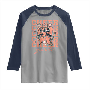 Cheer Girl Football Team Spirit Raglan Shirt Gift For Cheerleader TS12 Sport Gray Navy Print Your Wear