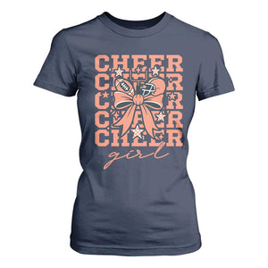 Cheer Girl Football Team Spirit T Shirt For Women Gift For Cheerleader TS12 Navy Print Your Wear