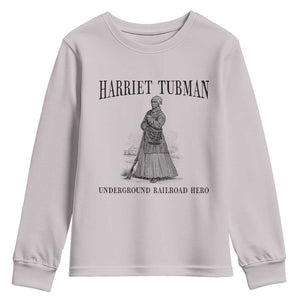 Harriet Tubman Youth Sweatshirt Underground Railroad Freedom Leader TS12 Ice Gray Print Your Wear