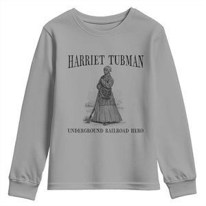 Harriet Tubman Youth Sweatshirt Underground Railroad Freedom Leader TS12 Sport Gray Print Your Wear
