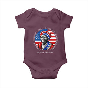 Harriet Tubman Patriotic Baby Onesie Black History Month Gift TS12 Maroon Print Your Wear
