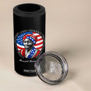 Harriet Tubman Patriotic 4 in 1 Can Cooler Tumbler Black History Month Gift TS12 Print Your Wear