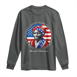Harriet Tubman Patriotic Long Sleeve Shirt Black History Month Gift TS12 Dark Heather Print Your Wear