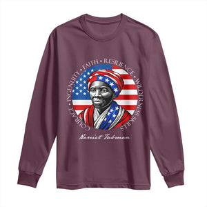 Harriet Tubman Patriotic Long Sleeve Shirt Black History Month Gift TS12 Maroon Print Your Wear