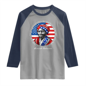 Harriet Tubman Patriotic Raglan Shirt Black History Month Gift TS12 Sport Gray Navy Print Your Wear