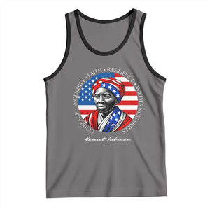 Harriet Tubman Patriotic Tank Top Black History Month Gift TS12 Deep Heather Black Print Your Wear