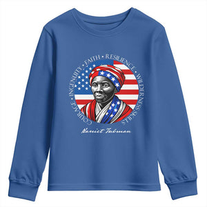 Harriet Tubman Patriotic Youth Sweatshirt Black History Month Gift TS12 Royal Blue Print Your Wear