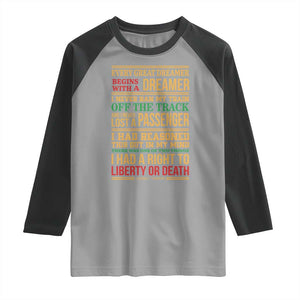 Harriet Tubman Powerful Quote Raglan Shirt Strong Black Women Pride TS12 Sport Gray Black Print Your Wear