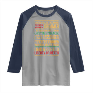 Harriet Tubman Powerful Quote Raglan Shirt Strong Black Women Pride TS12 Sport Gray Navy Print Your Wear