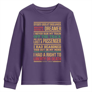 Harriet Tubman Powerful Quote Youth Sweatshirt Strong Black Women Pride TS12 Purple Print Your Wear