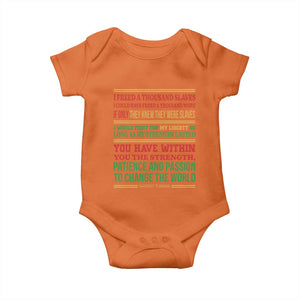 Harriet Tubman Powerful Quote Baby Onesie Female Empowerment History Gift TS12 Orange Print Your Wear