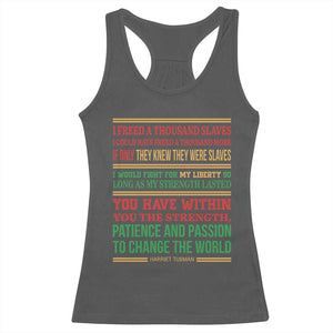 Harriet Tubman Powerful Quote Racerback Tank Top Female Empowerment History Gift TS12 Dark Heather Print Your Wear