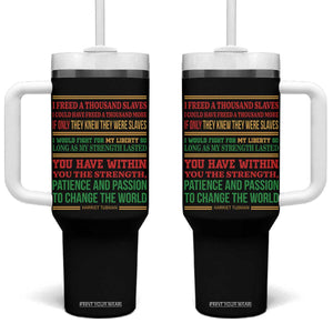 Harriet Tubman Powerful Quote Tumbler With Handle Female Empowerment History Gift TS12 One Size: 40 oz Black Print Your Wear
