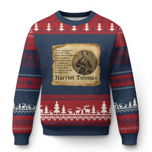 Harriet Tubman Quote Ugly Christmas Sweater Liberty Or Death Empowerment Gift TS12 Navy Red Print Your Wear