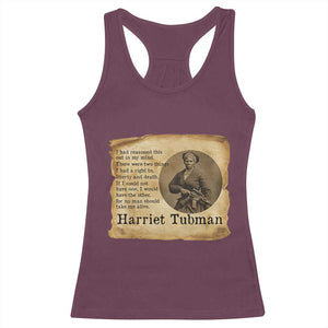 Harriet Tubman Quote Racerback Tank Top Liberty Or Death Empowerment Gift TS12 Maroon Print Your Wear