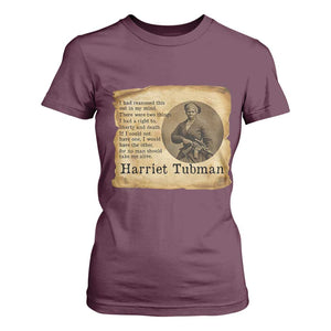 Harriet Tubman Quote T Shirt For Women Liberty Or Death Empowerment Gift TS12 Maroon Print Your Wear