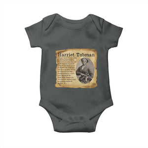 Vintage Harriet Tubman Poster Baby Onesie Female Empowerment History Gift TS12 Dark Heather Print Your Wear