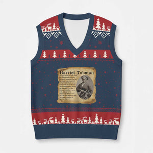 Vintage Harriet Tubman Poster V-Neck Knit Sweater Vest Female Empowerment History Gift TS12 Navy Red Print Your Wear