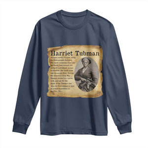 Vintage Harriet Tubman Poster Long Sleeve Shirt Female Empowerment History Gift TS12 Navy Print Your Wear