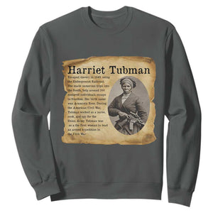 Vintage Harriet Tubman Poster Sweatshirt Female Empowerment History Gift TS12 Dark Heather Print Your Wear