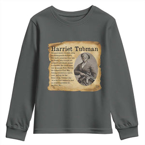 Vintage Harriet Tubman Poster Youth Sweatshirt Female Empowerment History Gift TS12 Dark Heather Print Your Wear