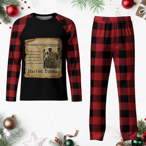 Harriet Tubman Quote Plaid Pajama Set I Freed A Thousand People Vintage Poster TS12 Buffalo Plaid Print Your Wear