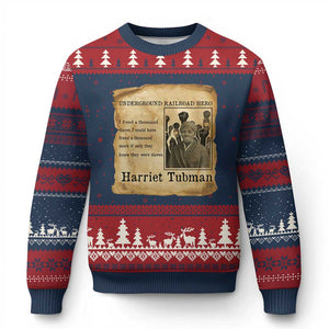 Harriet Tubman Quote Ugly Christmas Sweater I Freed A Thousand People Vintage Poster TS12 Navy Red Print Your Wear