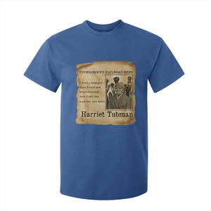 Harriet Tubman Quote T Shirt For Kid I Freed A Thousand People Vintage Poster TS12 Royal Blue Print Your Wear