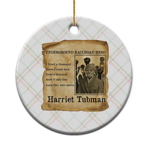 Harriet Tubman Quote Ceramic Ornament I Freed A Thousand People Vintage Poster TS12 1pc Christmas Plaid Print Your Wear
