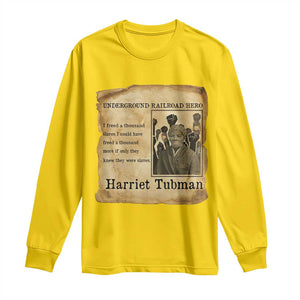 Harriet Tubman Quote Long Sleeve Shirt I Freed A Thousand People Vintage Poster TS12 Daisy Print Your Wear