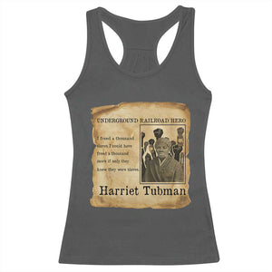 Harriet Tubman Quote Racerback Tank Top I Freed A Thousand People Vintage Poster TS12 Dark Heather Print Your Wear
