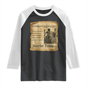 Harriet Tubman Quote Raglan Shirt I Freed A Thousand People Vintage Poster TS12 Black White Print Your Wear