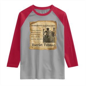 Harriet Tubman Quote Raglan Shirt I Freed A Thousand People Vintage Poster TS12 Sport Gray Red Print Your Wear
