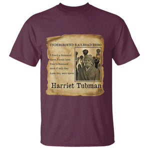 Harriet Tubman Quote T Shirt I Freed A Thousand People Vintage Poster TS12 Maroon Print Your Wear