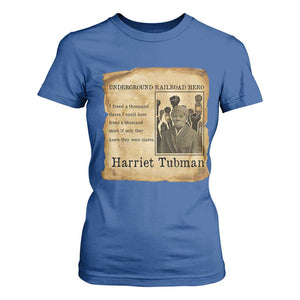 Harriet Tubman Quote T Shirt For Women I Freed A Thousand People Vintage Poster TS12 Royal Blue Print Your Wear