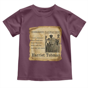 Harriet Tubman Quote Toddler T Shirt I Freed A Thousand People Vintage Poster TS12 Maroon Print Your Wear