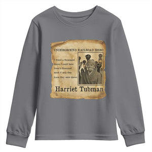 Harriet Tubman Quote Youth Sweatshirt I Freed A Thousand People Vintage Poster TS12 Charcoal Print Your Wear