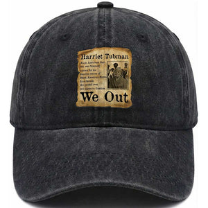 Vintage Harriet Tubman We Out Washed Cotton Baseball Cap Black American Hero History Gift TS12 Print Your Wear